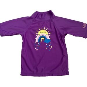 Skin Purple Girls Top Swimwear with Sun Design